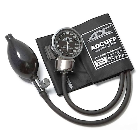 Moore Professional Pocket Aneroid Sphygmomanometer with Adcuff Nylon Blood Pressure Cuff, Adult, Black 720-11ABKMM